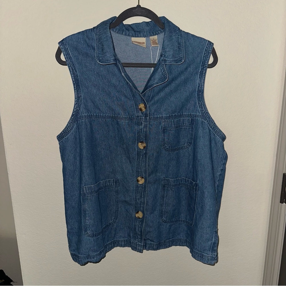 Vintage Western Country Blue Denim Vest